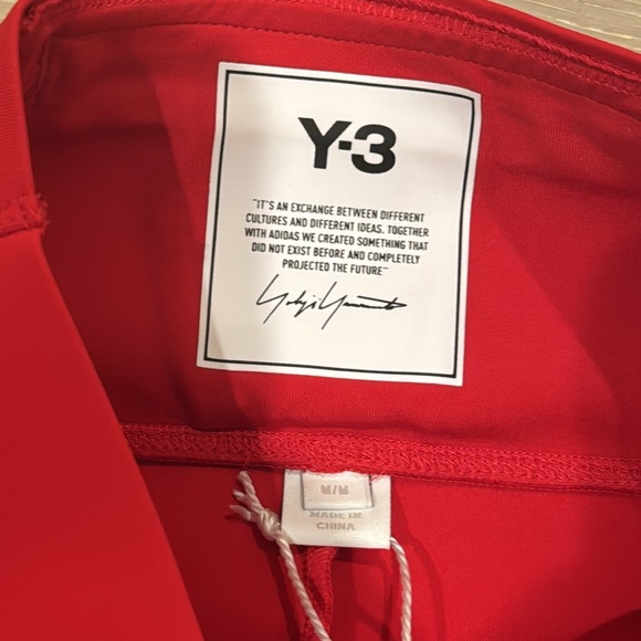 NWT Adidas Y-3 Red Biker Shorts M - Picture 5 of 7